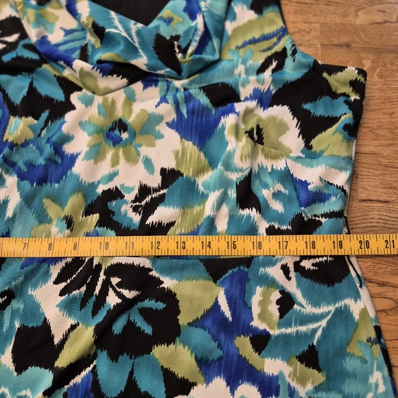 dressbarn Cowl Neck Floral Sleeveless Dress - Picture 8 of 9